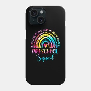 Preschool Teacher Squad Tie Dye Rainbow Back To School Phone Case