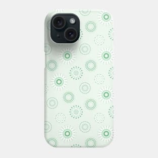 repeating abstract pattern of dotted circles delicate green Phone Case