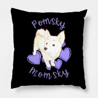 Pomsky Momsky White Haired Pomsky Mom Pillow