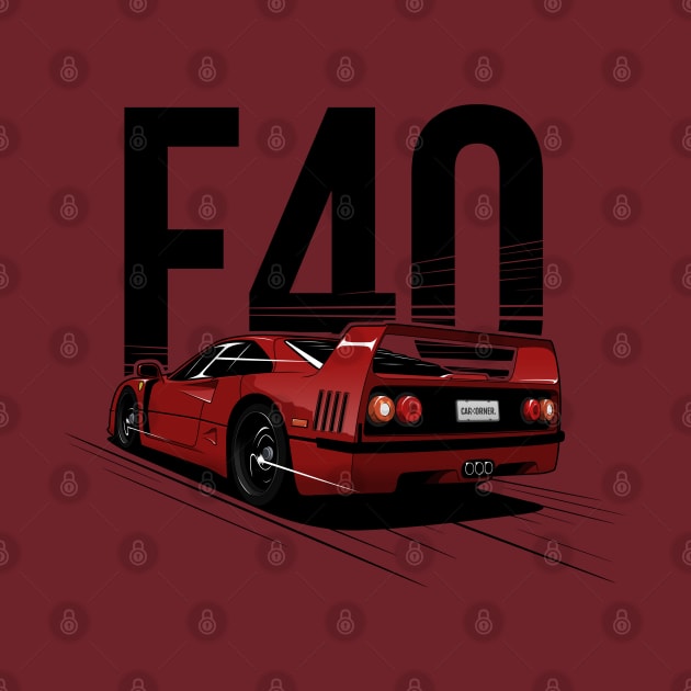 EDM - Classic Italian F40 - CarCorner by CarCorner - Automotive Artwork