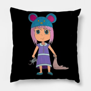 Child In Mouse Hat Pillow