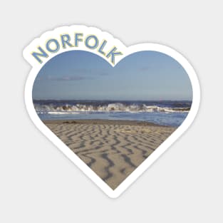 Norfolk Beach Love Heart Magnet