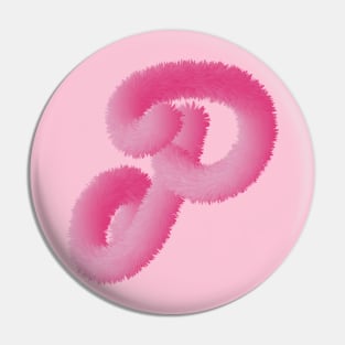 P Pink Animal Initials Pin