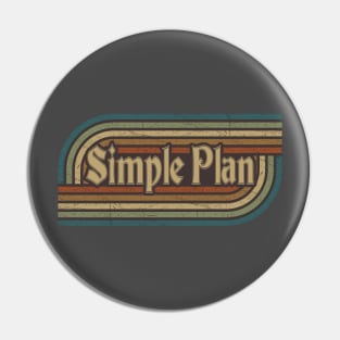 Simple Plan Vintage Stripes Pin