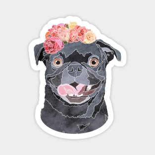 Floral Pug Magnet