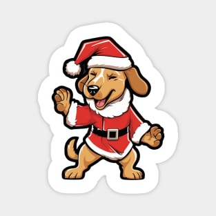 Cartoon Christmas Beagle Dog Dancing Magnet