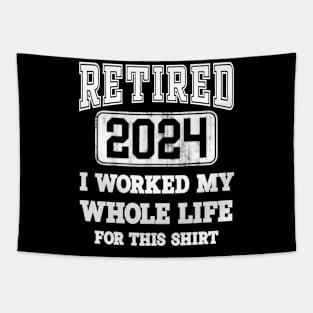 Retired 2024 Retirement Men Women Humor Tapestry