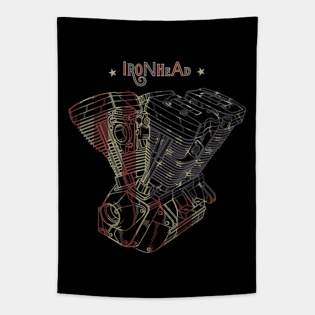 Classic_American_Motorcycle_Iron Tapestry by MotorManiac