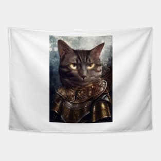 Armored knight cat Tapestry