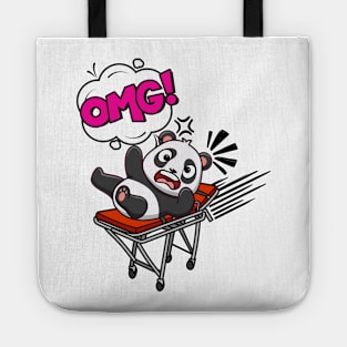 Funny Panda is on a runaway stretcher Tote