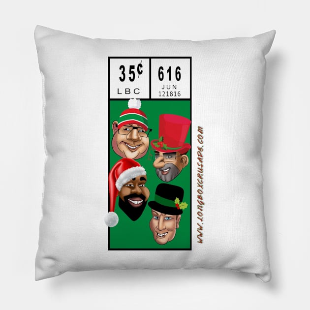 LBC Crew Corner Box Logo Christmas Pillow by Longbox Crusade Network