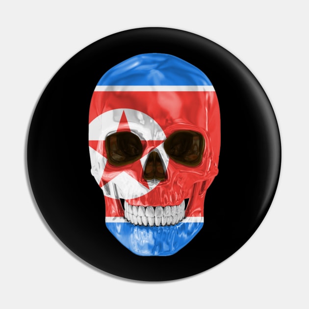 North Korea Flag Skull - Gift for North Korean With Roots From North Korea Pin by Country Flags