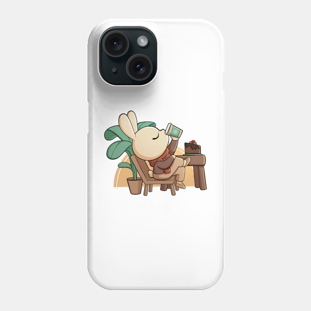 Coffee Shop Bunny Phone Case by PaperRain