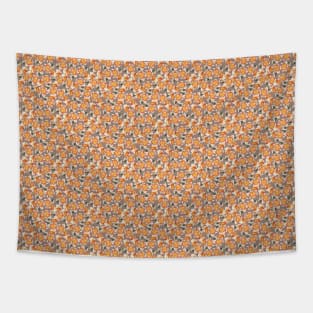 white orange daffodils on taupe Tapestry