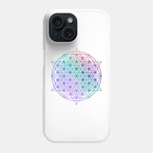 Flower of Life - Metatron's Cube - Festival Gear - Psychedelic and Spiritual Artwork Phone Case