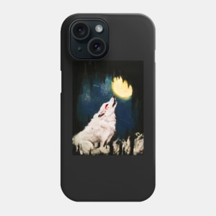 Wolf and moon Phone Case