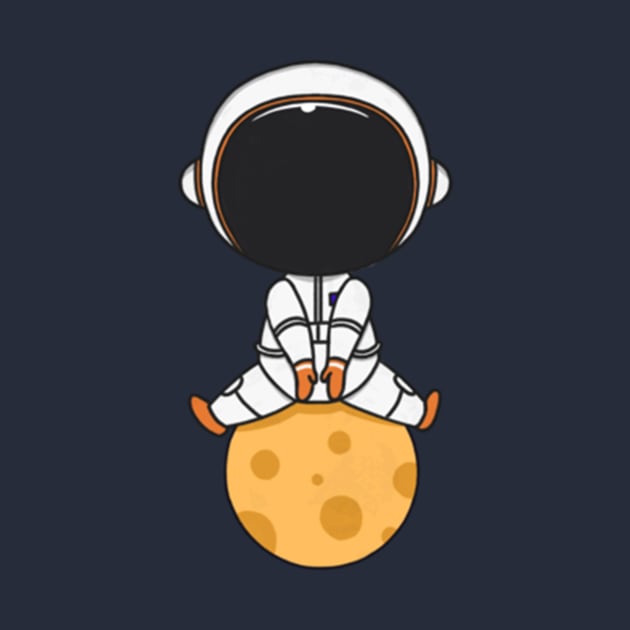 Astronaut Sitting Down The Ball by SammyLukas