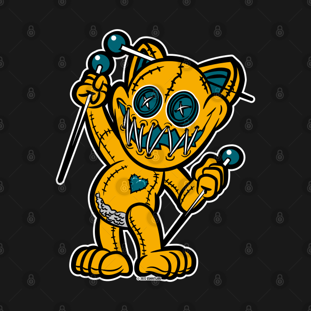 Happy VooDoo Kitty Cat Doll Jacksonville Colors by eShirtLabs