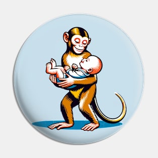 Monkey carrying a baby Pin