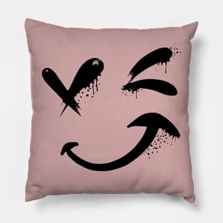 Smiley face winking Pillow