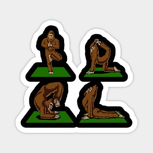 Bigfoot Doing Yoga Fitness Magnet