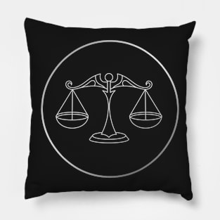 Libra Zodiac Art Silver Pillow