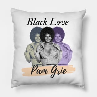 Pam Grier Retro Blaxploitation Fan Artwork Pillow