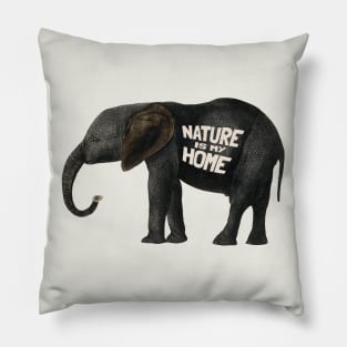 Nature is my Home The Elephant Pillow