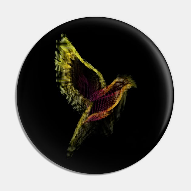 Brilliant Bird Abstract Wildlife Pin by donovanh