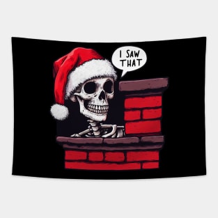 I SAW THAT meme Skeleton Xmas Chimney Tapestry