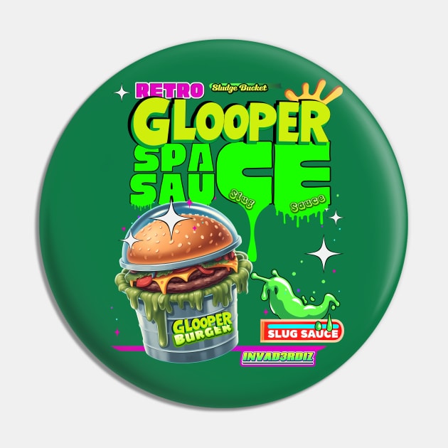 Retro Sludge Bucket Slug Burger "Glooper Fast Foods" Pin by Invad3rDiz