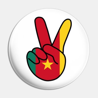 Cameroon Flag V Sign Pin