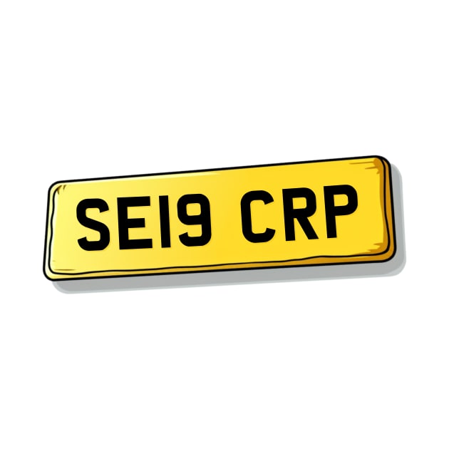 SE19 CRP Crystal Palace Number Plate by We Rowdy