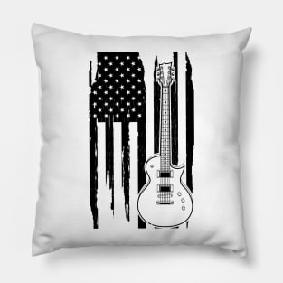 Guitar American Flag Pillow