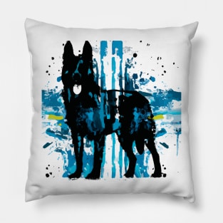 Belgian Shepherd Cross Stencil Artwork Pillow