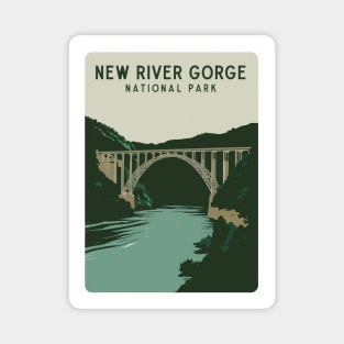 New River Gorge National Park Retro Travel Poster Magnet