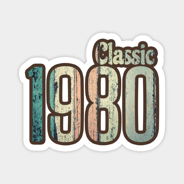 Classic 1980, Vintage 1980, 40th Birthday, Gift For Grandpa, Grandma Magnet by NooHringShop