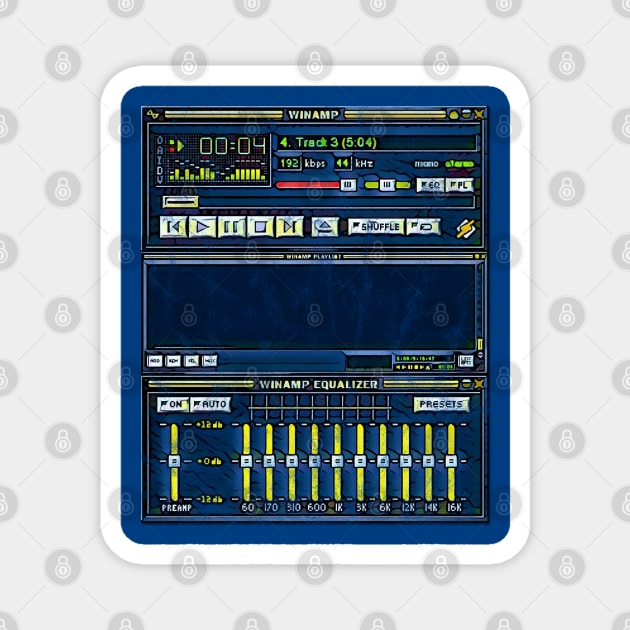 Winamp Stylized and Worn Magnet by karutees