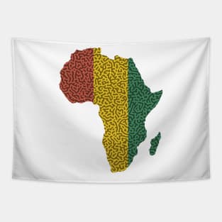 Africa Map Turing Pattern (Rasta Colours) Tapestry