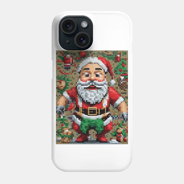 Pixel Frosty Santa: Merry Pixel Magic Phone Case by PixlePark