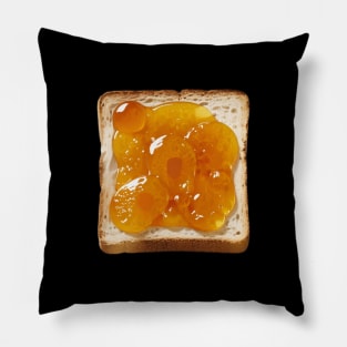 Orange Kawaii Yummy Since Vintage Retro Sandwich Toast Bread Pillow
