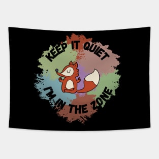 Meditating Fox "Keep it quiet" Tapestry