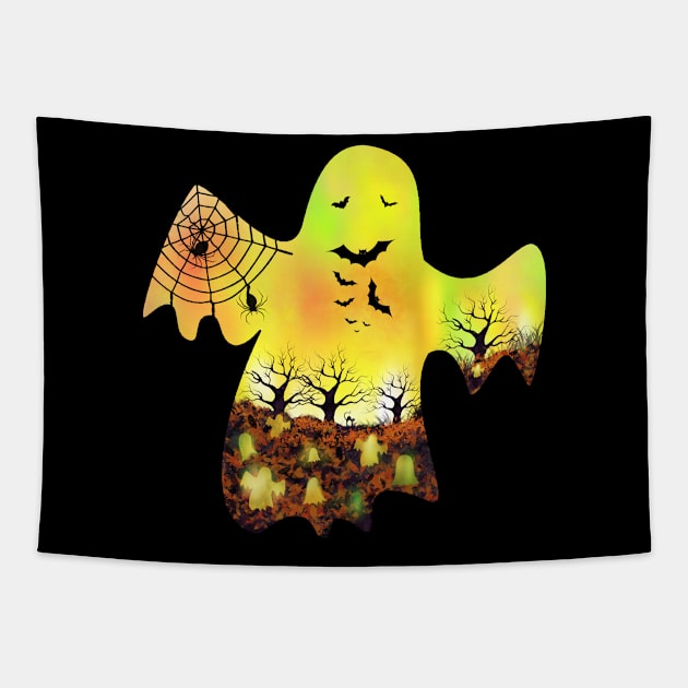 Friendly Ghost Tapestry by Anastasiya Malakhova