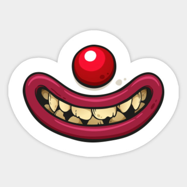 Clown Mouth Scary Clown Mouth Mask Sticker Teepublic