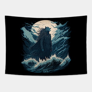 Werewolf in the Japanese ocean Tapestry