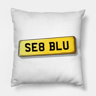 SE8 BLU Lewisham Number Plate Pillow