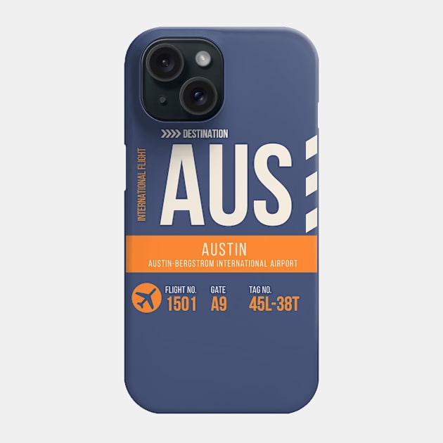 Austin Airport Stylish Luggage Tag (AUS) Phone Case by SLAG_Creative