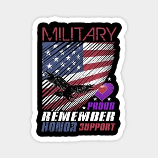 The Military USA Patriotic Proud Remember Honor Support Magnet