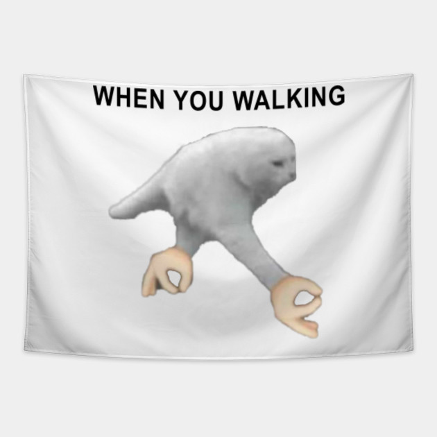 When You Walking Cat Emoji Tapestry Teepublic