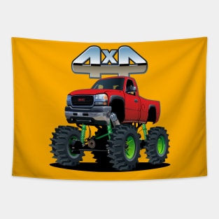 Cartoon monster truck Tapestry